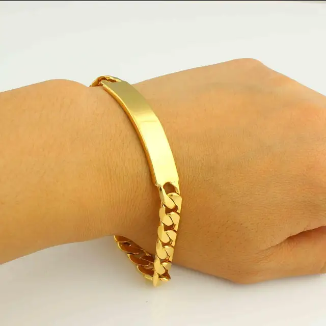 Dubai Gold Bracelet for Men Gold Color Link Chain Bracelets Bangles for