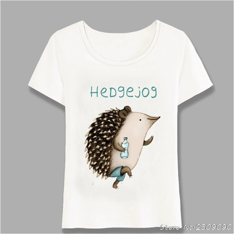 Анатомия футболки с принтом «ЁЖ», новинка, летняя новинка, женская футболка, простой стиль, девичьи топы, модные женские футболки Harajuku - Цвет: 1