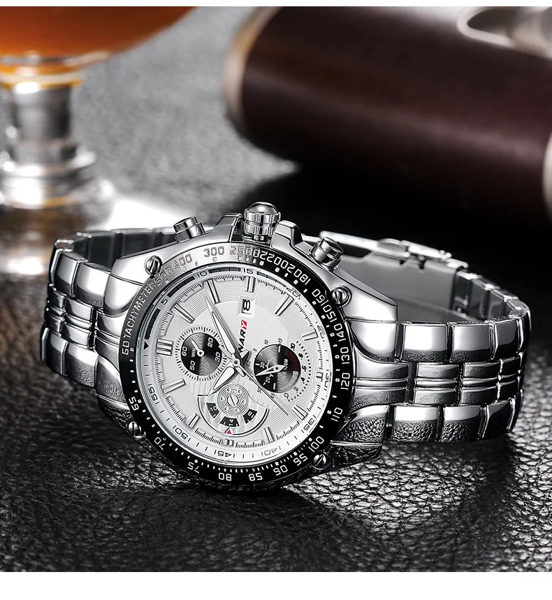 2019 Топ бренд класса люкс все стальные часы Мужские Бизнес Досуг военные кварцевые часы водонепроницаемые