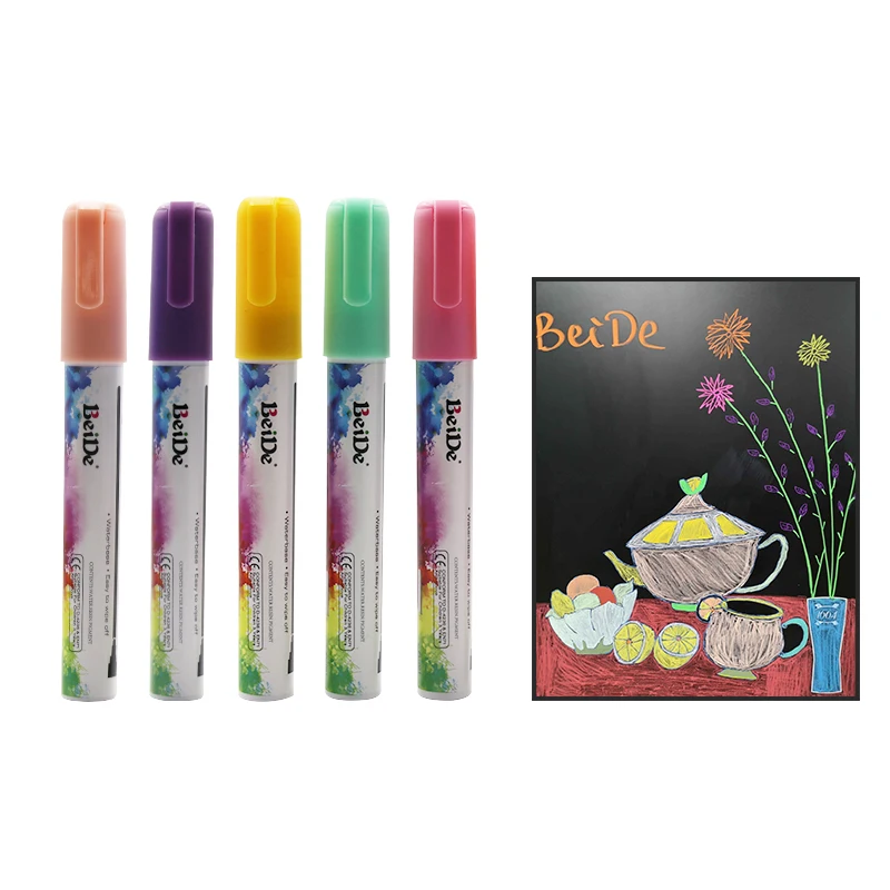 8 цветов 6 мм Флуоресцентный Жидкий Мел маркер ручка для школы поставки
