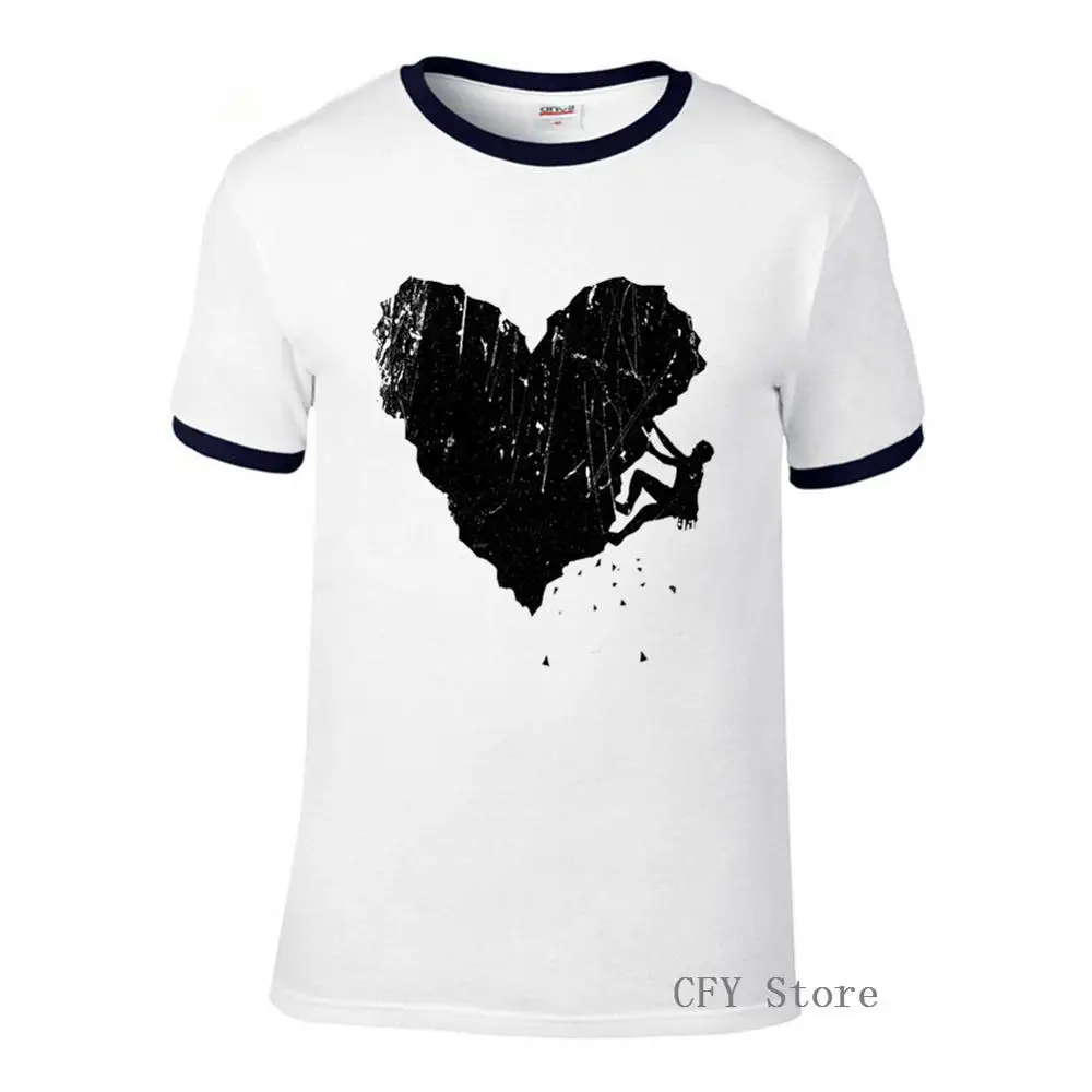 

New Tshirt Men 2019 Summer Tops Peak of love Climbing T-shirt High Quality Man Top Tees Cool T Shirt men Masculina