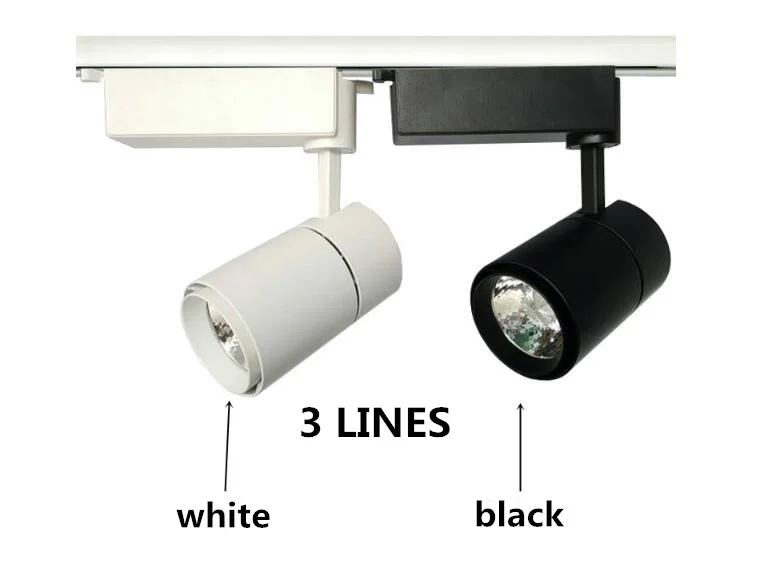 

COB LED Track Light Spot Light Ceiling Mounted Rail 3 lines Track Lamp Decorative Led spotlight Track 20W/30W black/white