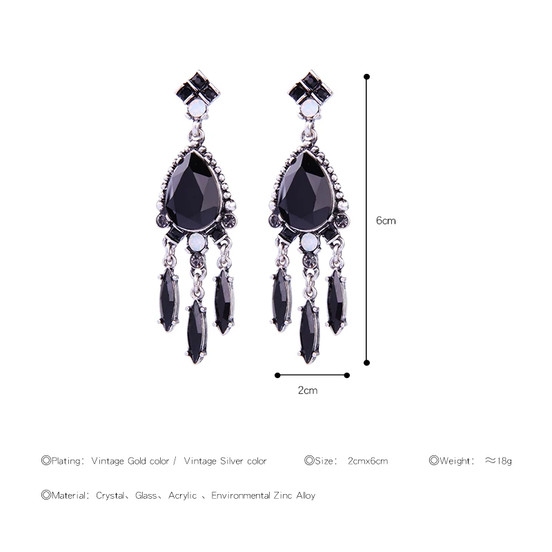 2 цвета черный и красный водослива серьги подарок ювелирные AliExpress Женская мода