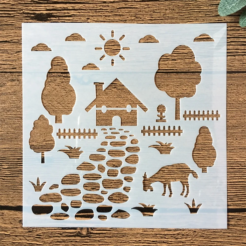 New 13cm Pastoral Farm Goat DIY Layering Stencils Painting Scrapbook Coloring Embossing Album Decorative Card Template | Дом и сад