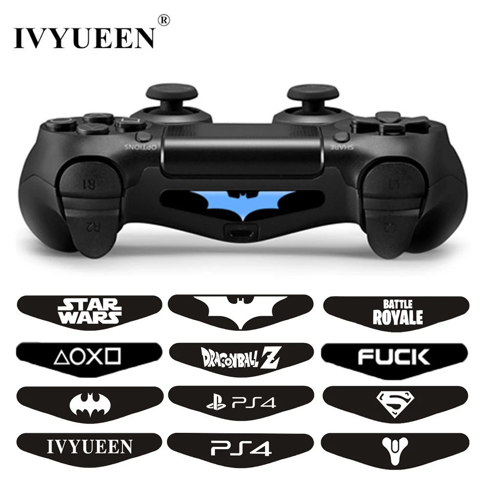 

IVYUEEN 2 pcs Decal LED Light Bar Sticker Skin For PlayStation 4 PS4 PRO Slim Controller Cover Game Stickers for Dualshock 4