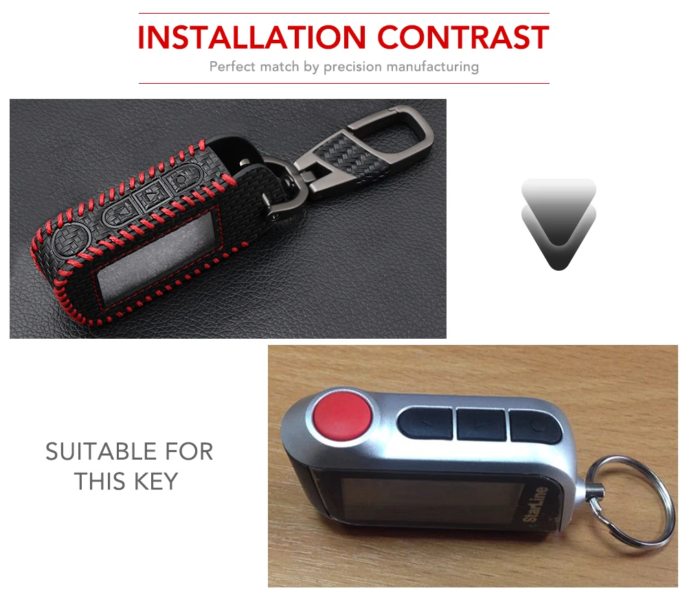 Remote Control Case Cover Carbon Fiber Style Leather Case Starline A93 A63 Car alarm Remote Controller LCD Keychain Cover