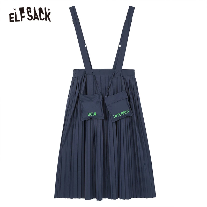 ELF SACK Хлопковая женская плиссированная юбка с буквенным принтом 2019 летняя модная