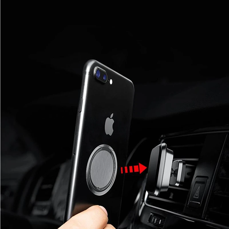 Mobile Phone Finger Ring 90 Degree Rotatable Smartphone Stand Holder For iPhone 8 7 6 6S 5 Samsung Huawei Metal Car Mount Stand