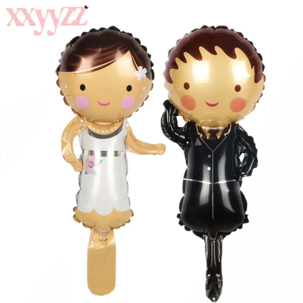 

XXYYZZ Free Shipping New Mini Bride And Groom Wedding Party Decoration Aluminum Balloons Birthday Party Bar Decoration