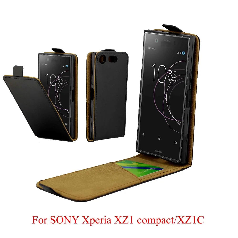 Роскошный флип чехол из искусственной кожи для Sony Xperia XZ1 Compact G8441 вертикальный