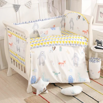 6/9 قطعة الدب سرير بيبي الوفير لينة تنفس أثاث للرضّع ، طقم سرير البائع ، الطفل طقم سرير الطفل بطانية ورقة مجموعة كاملة 6/9 قطعة الدب سرير بيبي الوفير لينة تنفس أثاث للرضّع ، طقم سرير البائع ، الطفل طقم سرير الطفل بطانية ورقة مجموعة كاملة