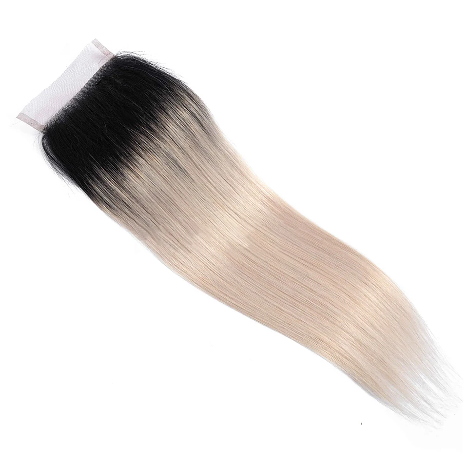 1B/Grey Ombre Bundles With Closure SEXAY Colored Human Hair Silver Grey Brazilian Straight Hair Remy Hair 3 Bundles With Closure