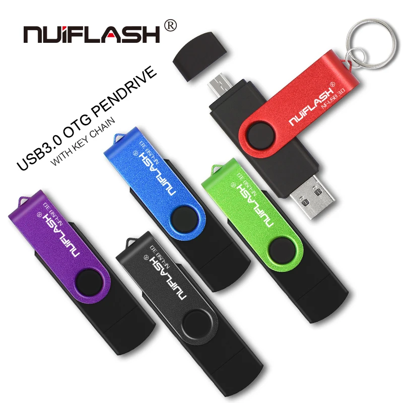 Nuiflash флеш-накопитель otg usb флеш-накопитель 4 ГБ, 8 ГБ, 16 ГБ, 32 ГБ, 64 ГБ для android, мобильный телефон, флеш-карта памяти, флешка, мини usb 3,0