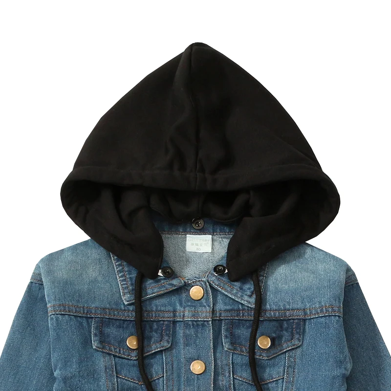 Gruibaby/Качественная детская одежда джинсовая куртка 123456 года с капюшоном на весну