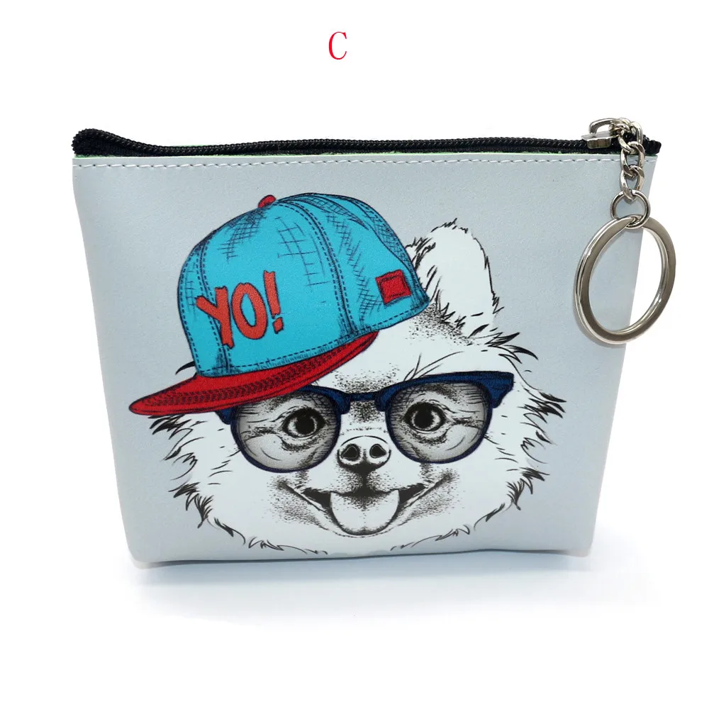 

Bags for women 2018 Girls Printing Dog Snacks Coin Purse Wallet Bag Change Pouch Key Holder Brand Coin Purse PU Leather