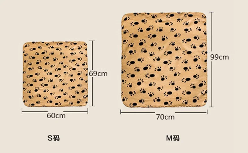 1 шт. Хлопковое одеяло для питомца, коврик для собаки, кошки для маленького щенка, с принтом лапы, одеяло для кровати для собаки, коврик для кровати, котенок, хлопок, серый, розовый