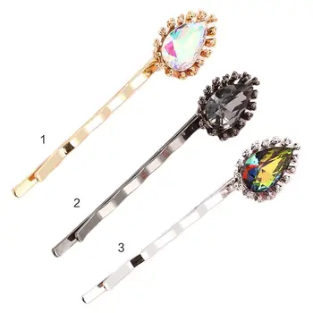 

Luxury Retro Imitation Crystal Diamond Hairpin Ladies Metallic Rainbow Colored Glitter Jewelry Hair Clip Luxury Styling Barrette