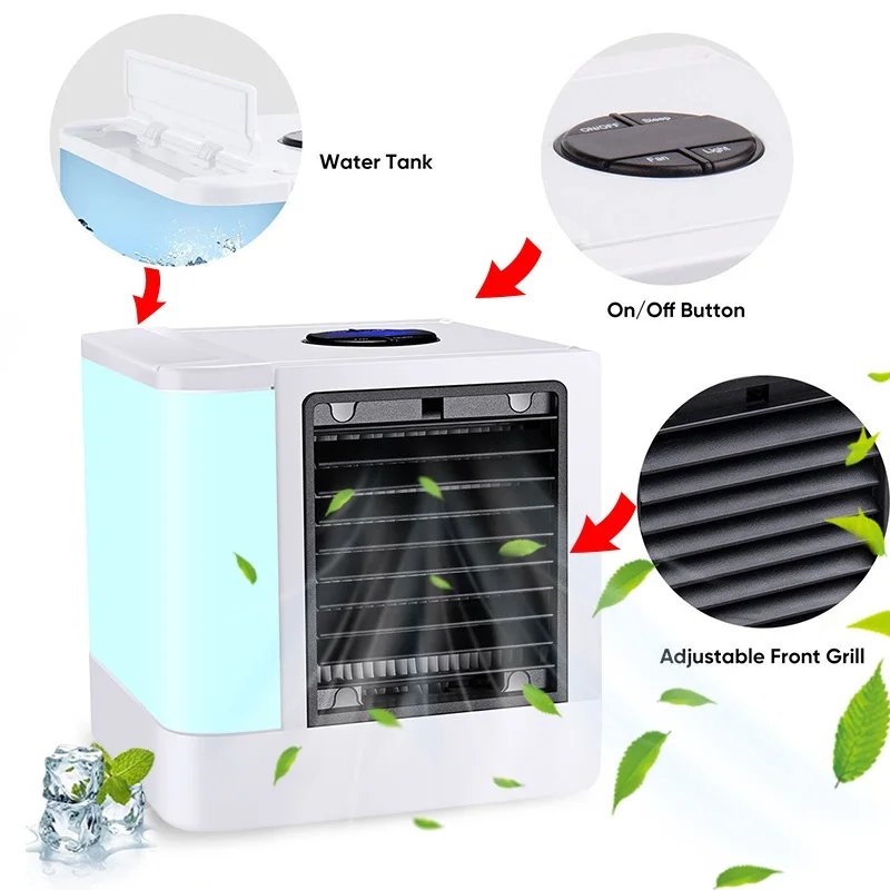 Car USB Portable Air Conditioner Personal Evaporative Air Cooler Purifier Humidifier Desktop Cooling Fan Car Air Conditioner 5V  (6)