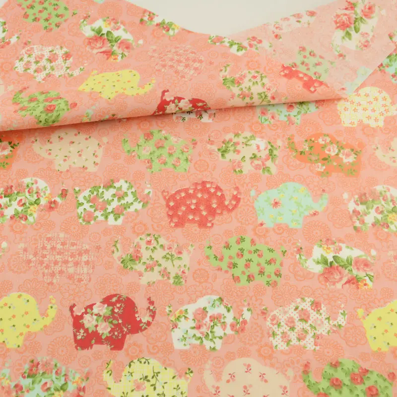 

Printed Floral and Leaf Design Pink Fabrics Textile 100% Cotton Twill Patchwork Quilting Sewing Cloth Tecidos Curtain Cushion CM