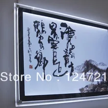 A1 размер настенный дисплей рамка, тонкие, акриловые светодиодный светильник коробка для рекламы