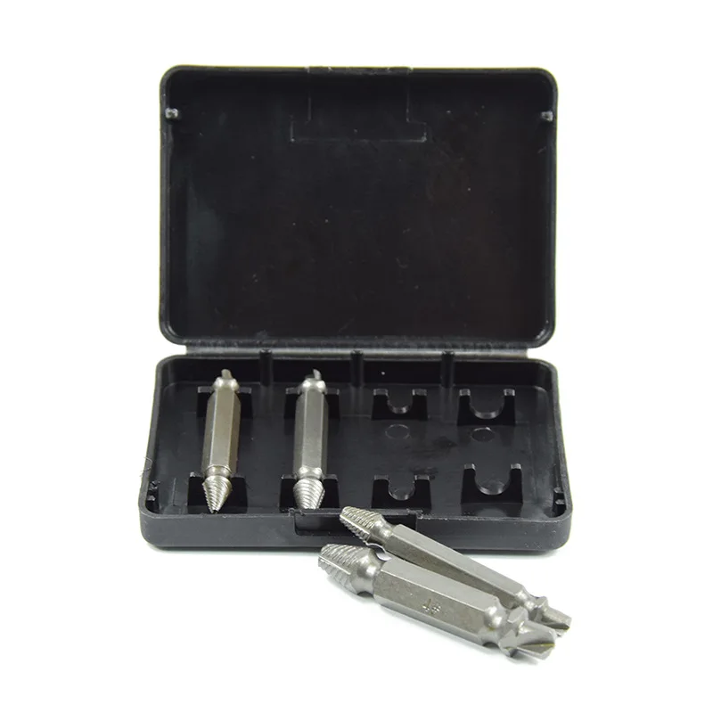 4Pcs High Quality Screw Extractor Drill Bits Guide Set Broken Damaged Bolt Remover Speed Out 4Pcs High Quality Screw Extractor Drill Bits Guide Set Broken Damaged Bolt Remover Speed Out