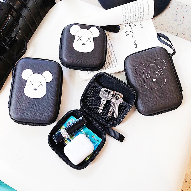 

Cartoon Zipper Headphone Case Portable Earbuds box Earphone Storage Bag Protective USB Cable Organizer For Airpods Accessories