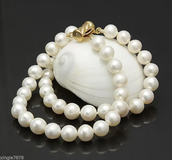 

Free Shipping >> Genuine 2 Rows 8-9mm White Cultured Freshwater Pearl Bangle Bracelet 7.5"ghcuj