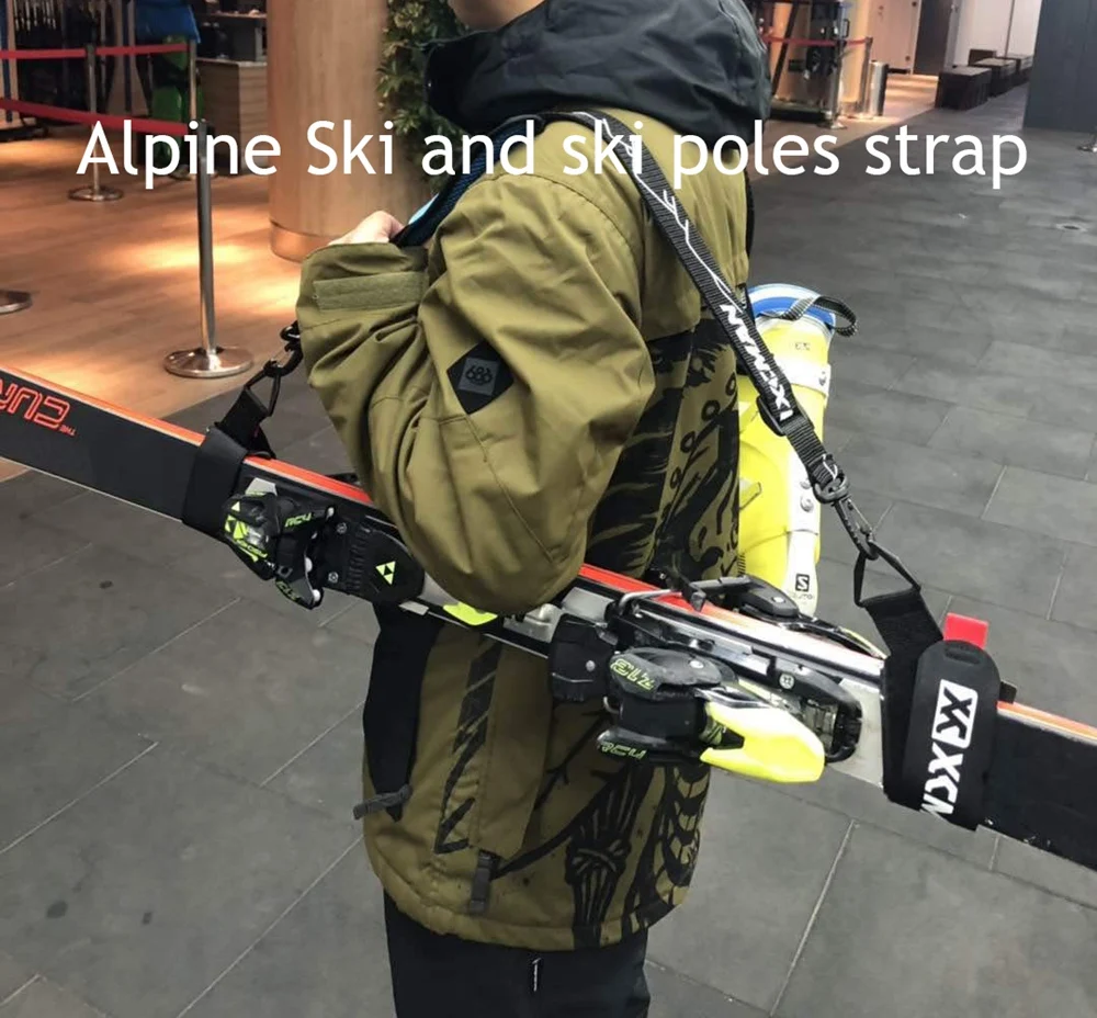 XCMAN альпийские лыжи и палки и ботинки несущие ремни бонусом-плечевой ремень с амортизирующим держателем на липучке-защищает лыжи и палки