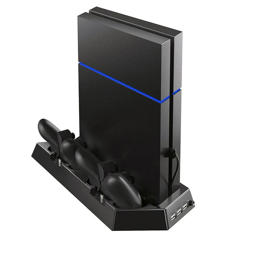 Вертикальная подставка для PS4 с двойным охлаждающим вентилятором USB двойной