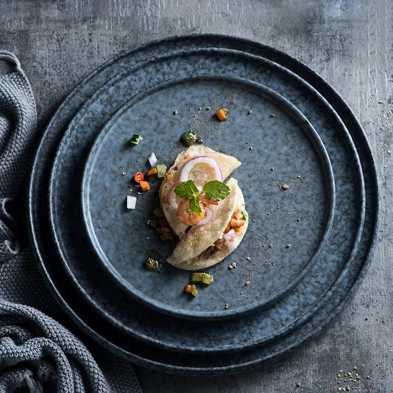 

Western Style Ceramic Dish Plate Steak Plate Breakfast Flat Dish Dessert Dish Household Tableware