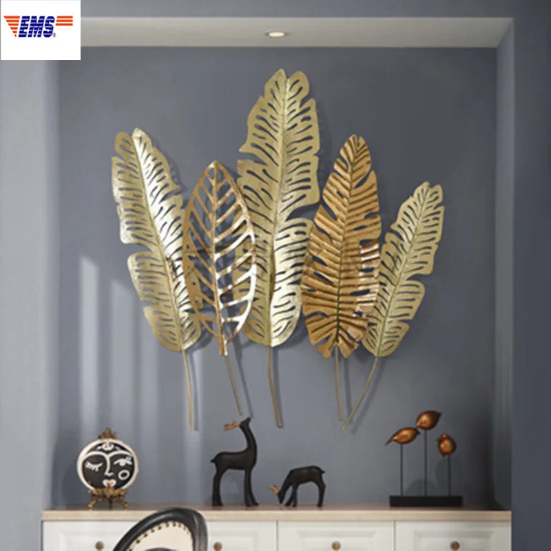 

Nordic Living Room Wall Decoration Iron Art Leaf Stereoscopic Wall Accessories Light Luxury Restaurant Entryway Hangings X2133