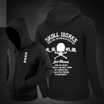 

Hot SKULL WORKS CROWS & WORST WEAR Hoodies Side pockets Hoody Sweatshirts Outerwear Unisex Cotton Zipper Coat