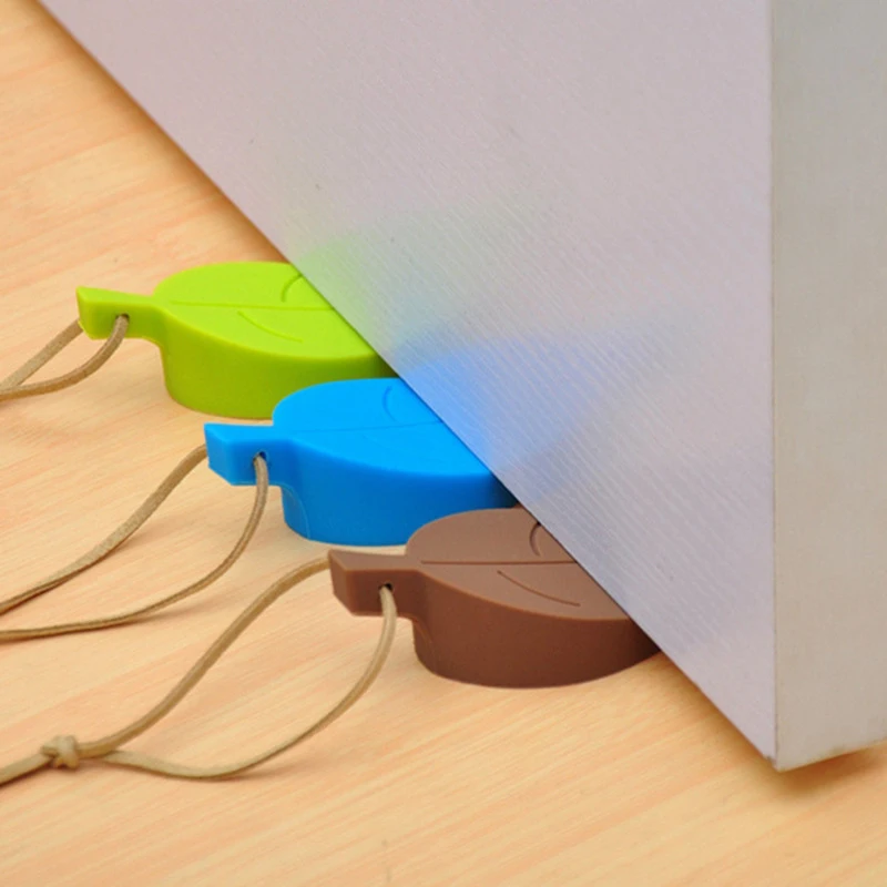 

Silicone Rubber Door Stopper Cute Autumn Leaf Style Home Decor Finger Safety Protection Wedge Kid Baby Safe Doorways Gates 11.11