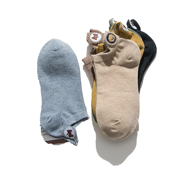 Harajuku Skarpetki Funny Ankle Socks Embroidery Animal Pug Cute Socks Women Divertidos Creative Sokken Kawaii Chaussette Femme