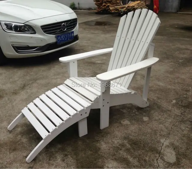 Adirondack Chairs with Pull out Ottoman Wood Patio Chair