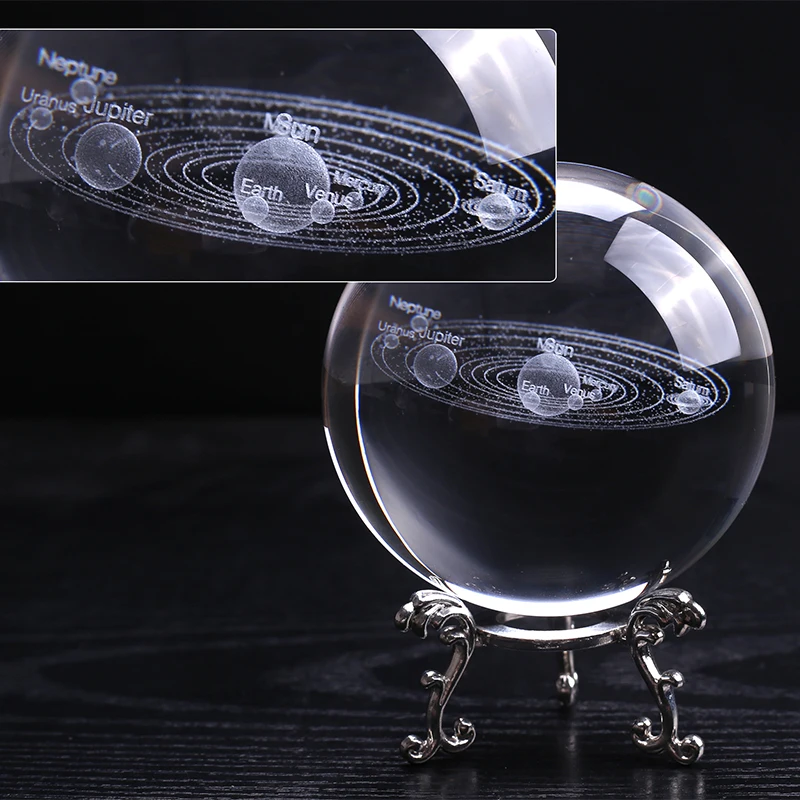 Us 1161 37 Off3d Miniature Solar System Model Crystal Ball Laser Engraved Planets Ball Technology Science Educational Crafts Astrophile Gift On