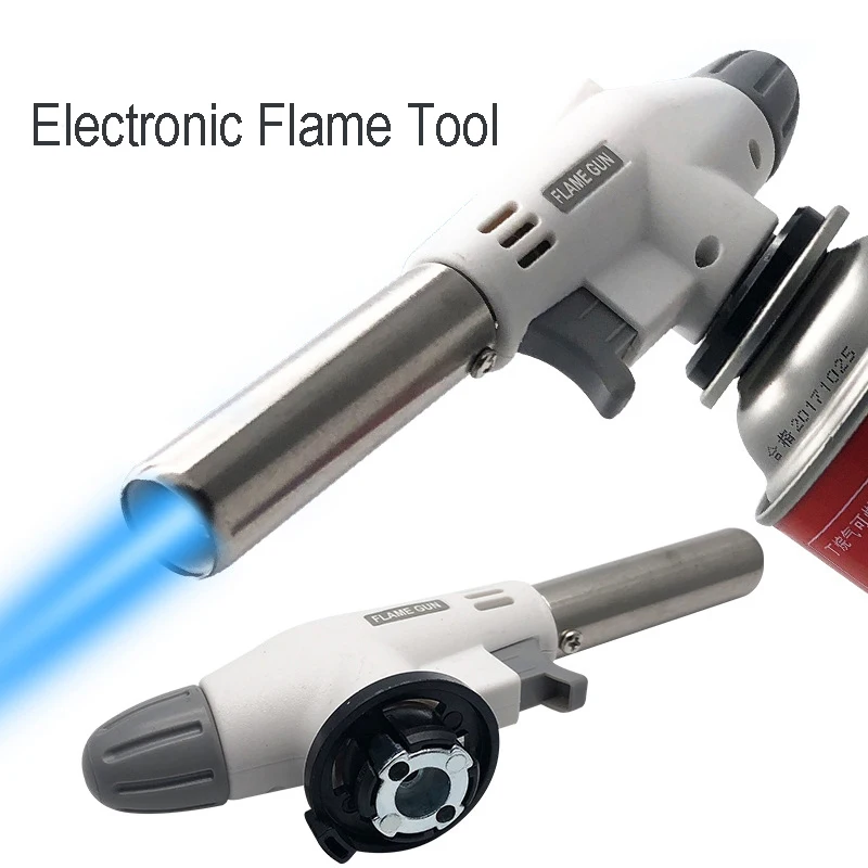 Electronic Automatic Wind Proof Flame Gun Butane Burners Gas Torch