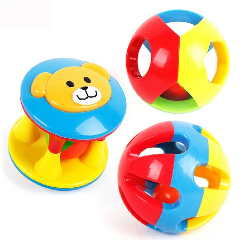 2Pcs/Set Hot Sale Lovely Baby Rattles Plastic Baby Toys Hand Shake Bell