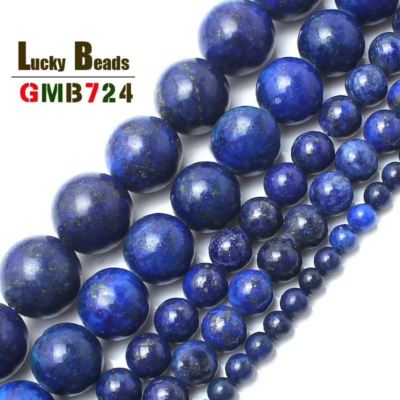 

wholesale 4.6.8.10.12.14mmNatural Lapis Lazuli Beads 15.5" Pick Size Free Shipping-F00078