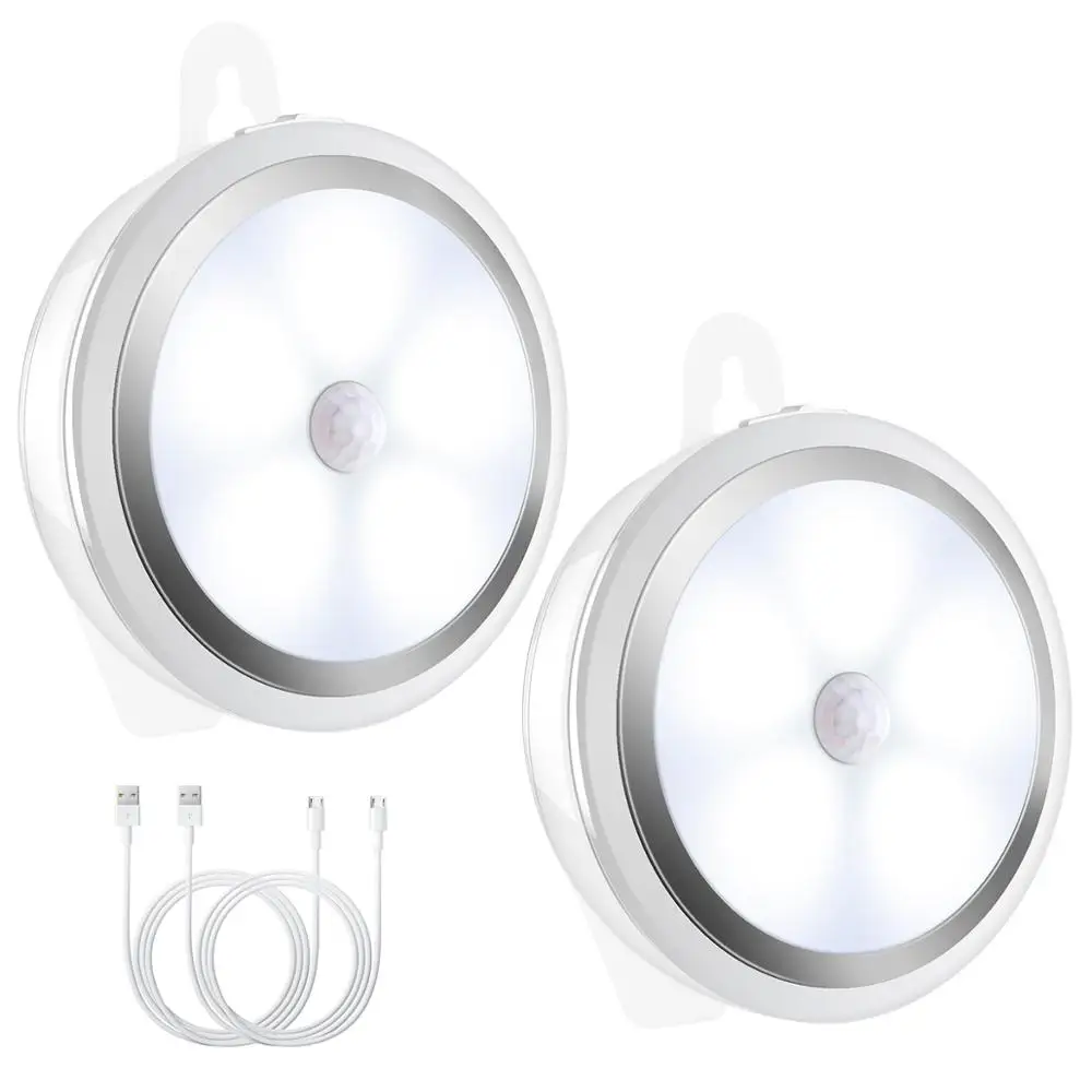 

AMIR 2PCS LED Night Light Rechargeable Motion Sensor Light Cordless Emergency Wall Lights Hallway Closet Stairs Bedroom Lights