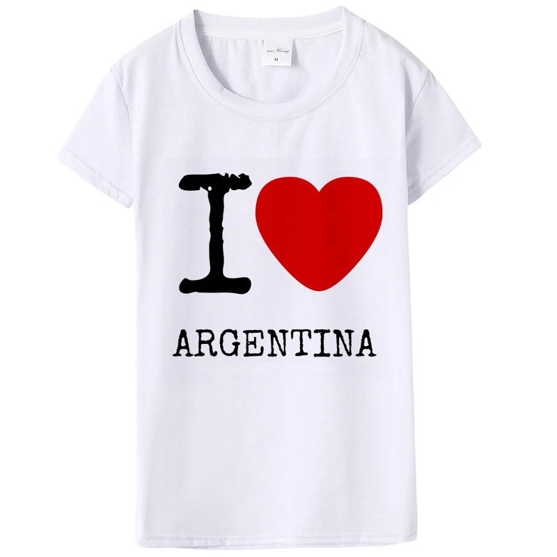 Женские повседневные летние футболки I Love NY Yaoi Dalaas Argentina, футболка с принтом в виде красного сердца, Новая высококачественная футболка - Цвет: F340-FSTWH-