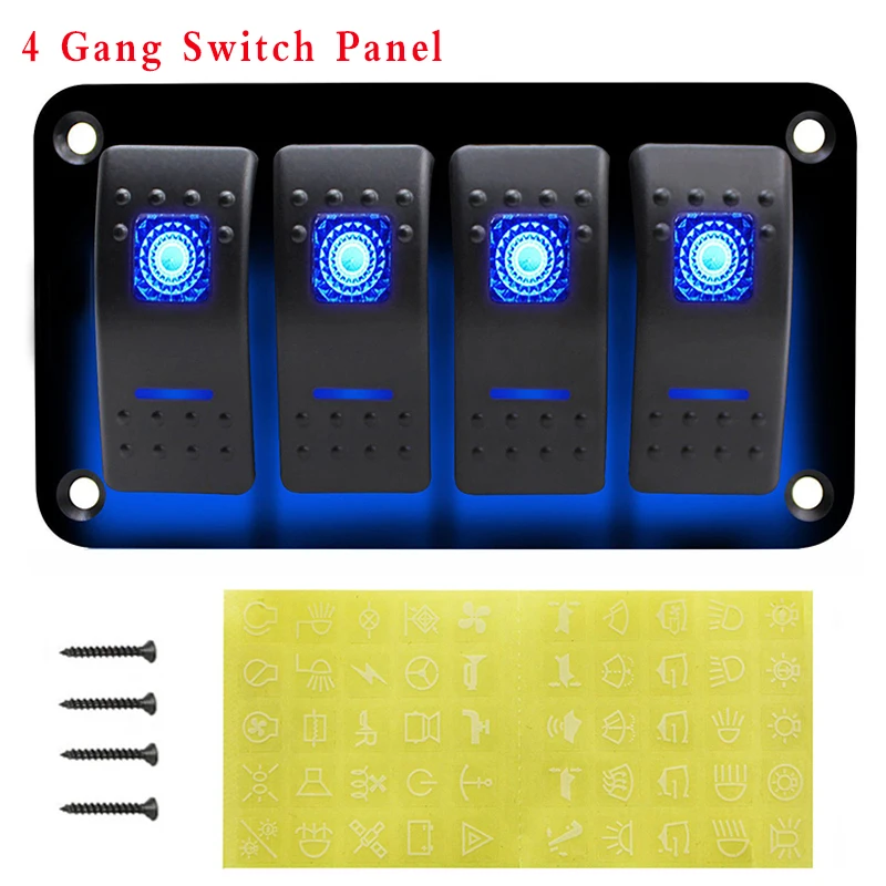 4/6 Gang Rocker Switch панель автоматический выключатель со светодиодом RV для автомобиля