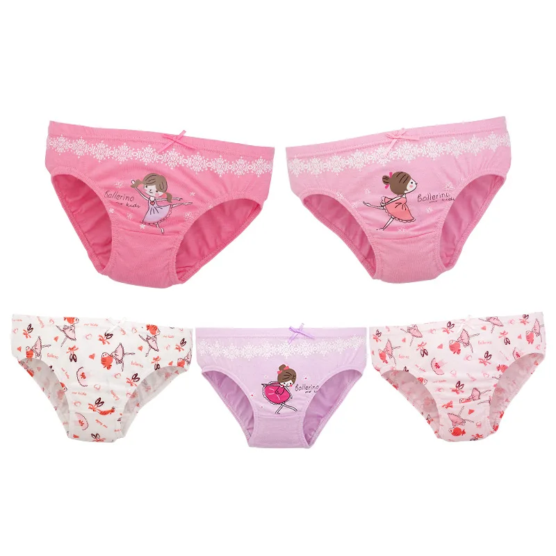 1 pcs 2 to 12 years kids cotton panties Girl Panties female cartoon printed children baby comics pants Bowknot briefs underwear