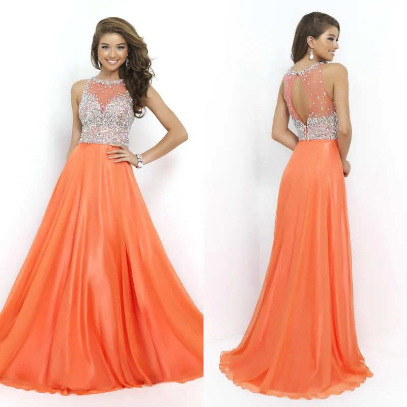 orange chiffon gown