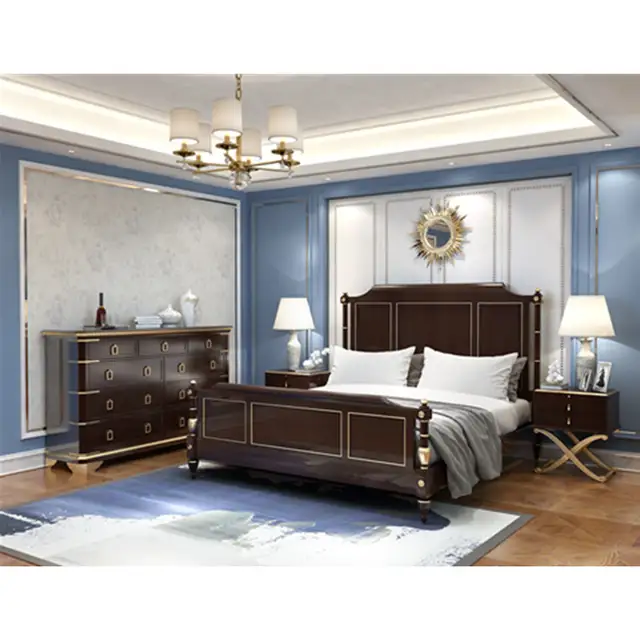 Us 1459 0 Best Selling All Wood Black Walnut King Size Bed Bedroom Furniture Set In Bedroom Sets From Furniture On Aliexpress