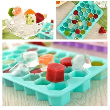 

2pcs 38 Cavity DIY Honeycomb Silicone Ice Lattice Mold with Cover Ice Cube Frozen Making Tool for Kitchen