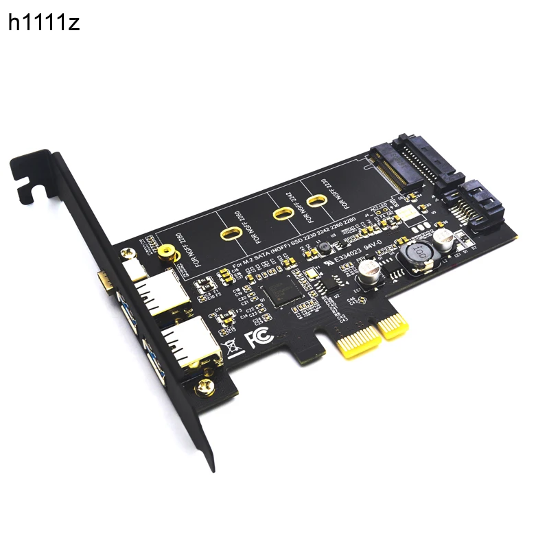 Двойной USB3.0 1 порт Тип c M.2 адаптер PCIe M2 SSD SATA B Ключ к PCI e 3 0 конвертер контроллера
