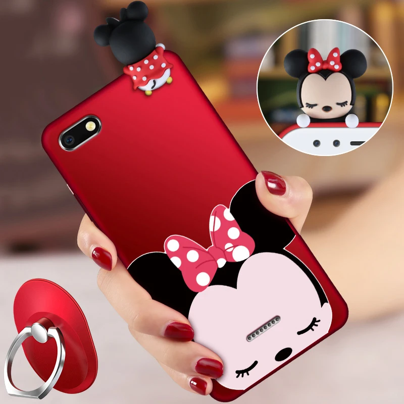 For Xiaomi Redmi 6A case Hengneker Cartoon 3D cute Minnie mouse silicone full protection Fitted Case for xiaomi redmi 6 Cover |