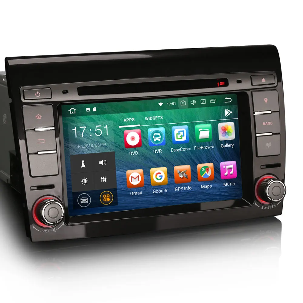 Excellent 7" Quad-Core Android 8.1 Oreo OS Car DVD Multimedia Navigation GPS Radio for Fiat Bravo 2007 2008 2009 2010 2011 2012 2013 2014 0