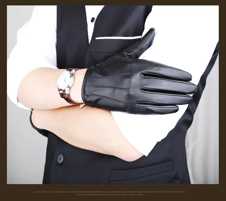 Новинка овечья кожа сенсорный экран мужские перчатки классический стиль чистая натуральная кожа перчатки для зимы мужские перчатки